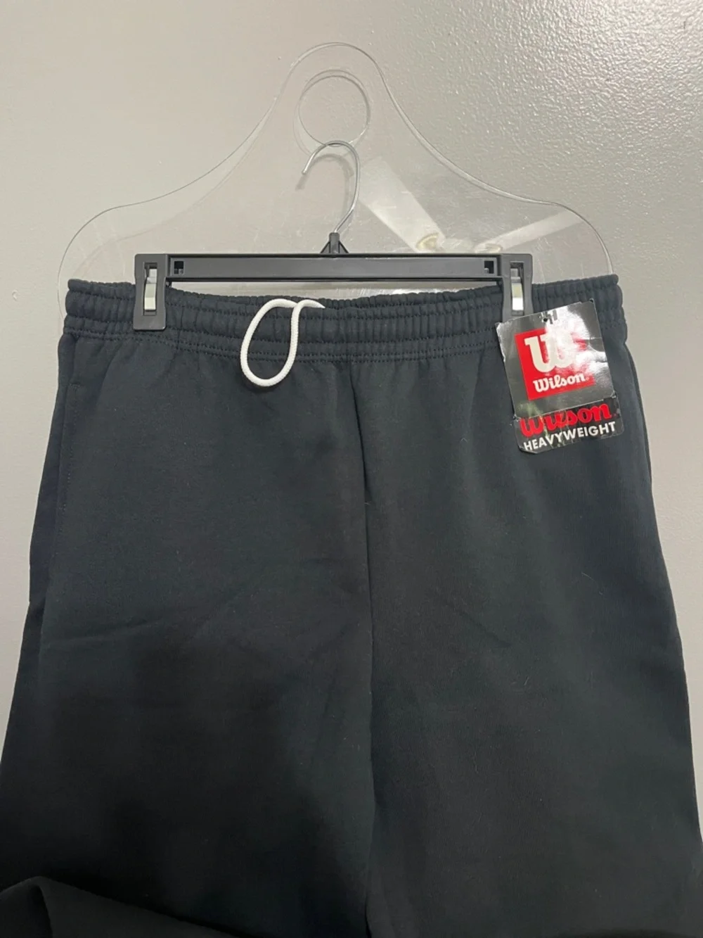 Men’s Wilson Black Sweatpants - Elastic Waistband and White Drawstring size XL